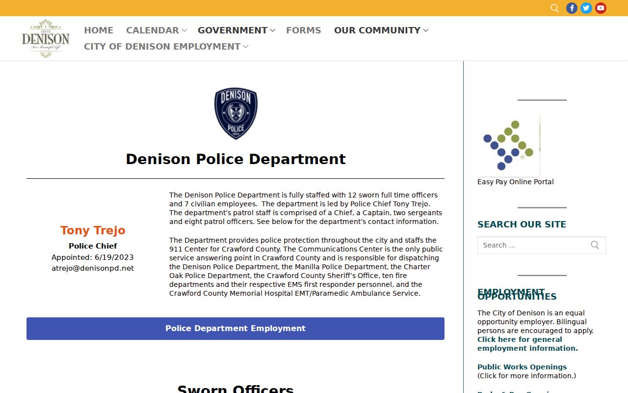 Denison Police arrest record channel in Crawford County