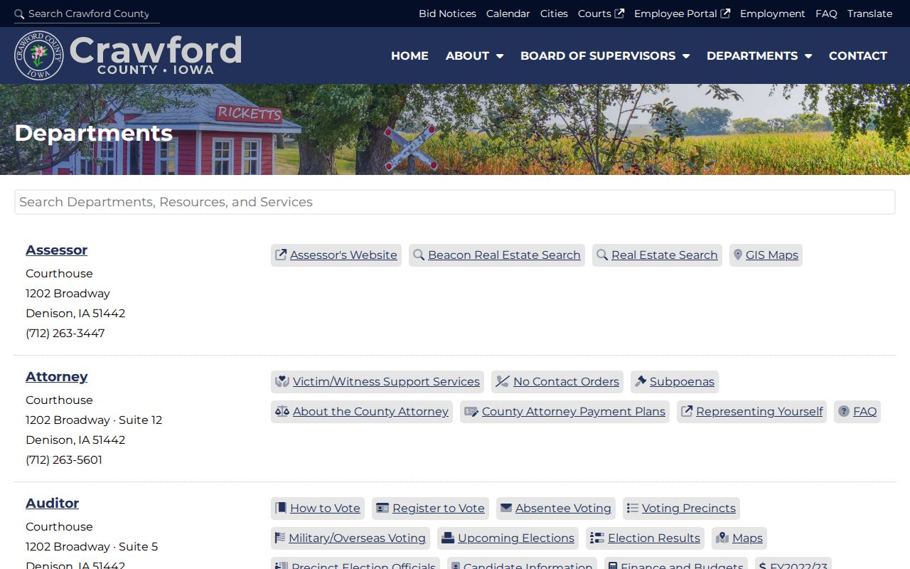 Crawford County criminal records departments directory