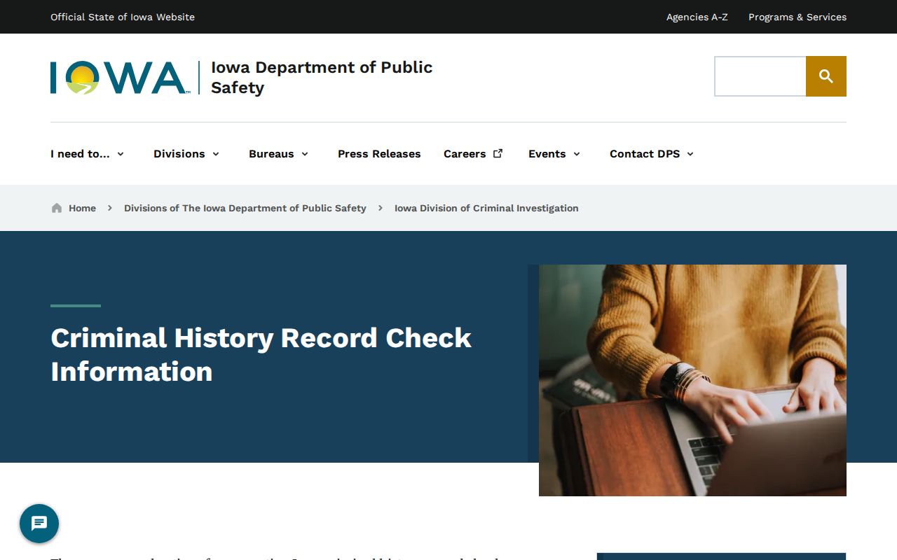 Crawford County criminal history DCI record check information