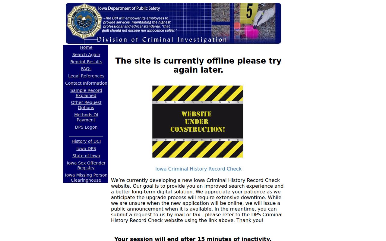 Crawford County criminal history Iowa official record check portal